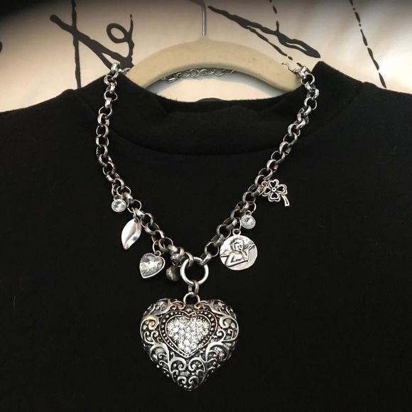 Jewelry - Heart shaped Silver grey colour with Charms